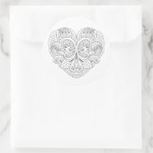 Abstracte hartslag ronde sticker (Tas)