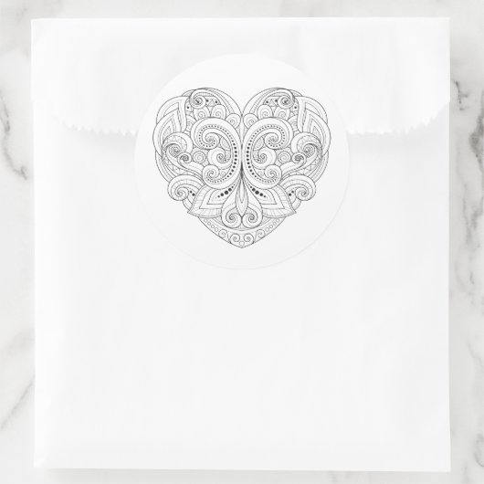 Abstracte hartslag ronde sticker (Tas)