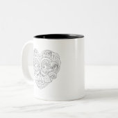 Abstracte hartslag tweekleurige koffiemok (Voorkant links)