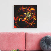 Abstracte hartslag zwart-wit canvas afdruk (Insitu (Woonkamer))