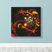 Abstracte hartslag zwart-wit canvas afdruk (Insitu (Houten vloer))