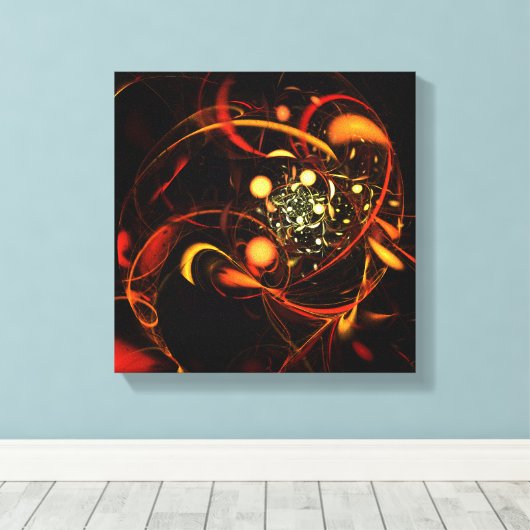 Abstracte hartslag zwart-wit canvas afdruk (Insitu (Houten vloer))