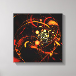 Abstracte hartslag zwart-wit canvas afdruk