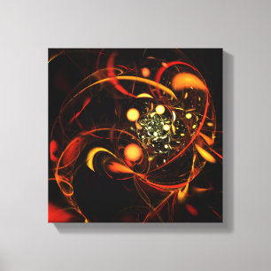 Abstracte hartslag zwart-wit canvas afdruk