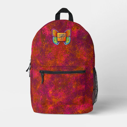 Abstracte Hatch ontwerp Bedrukte Rugzak (Voorkant)