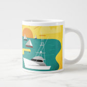 Abstracte havenstad grote koffiekop (Rechts)