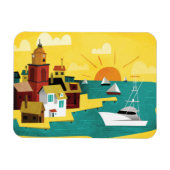 Abstracte havenstad magneet (Horizontaal)