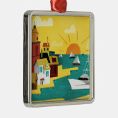 Abstracte havenstad metalen ornament (Rechts)