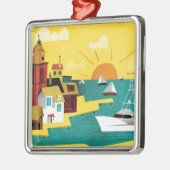 Abstracte havenstad metalen ornament (Links)