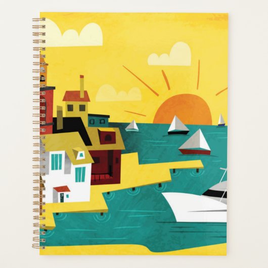 Abstracte havenstad planner (Voorkant)