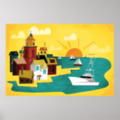 Abstracte havenstad poster (Voorkant)