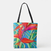 Abstracte Hawaiiaanse paradijsvogelbloem Tote Bag (Achterkant)