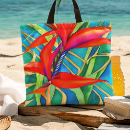 Abstracte Hawaiiaanse paradijsvogelbloem Tote Bag