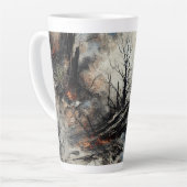Abstracte Heart Latte Mok - Uniek Artistic Design (Linkerhoek)
