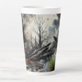 Abstracte Heart Latte Mok - Uniek Artistic Design (Voorkant)