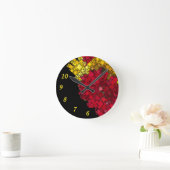 Abstracte hedendaagse geometrische 5-geelnummers ronde klok (Huis)