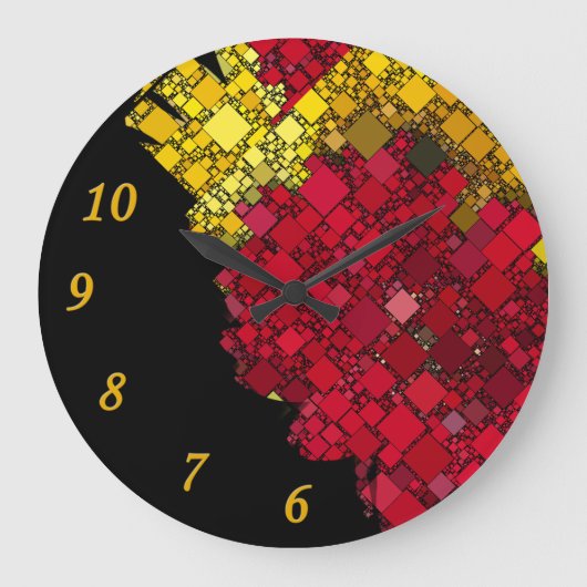 Abstracte hedendaagse geometrische vijf goudgetall grote klok (Voorkant)