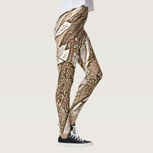 abstracte hedendaagse grote patroontinten van brui leggings (Rechts)