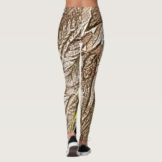 abstracte hedendaagse grote patroontinten van brui leggings (Achterkant)