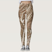 abstracte hedendaagse grote patroontinten van brui leggings (Voorkant)