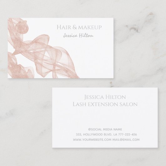 Abstracte hedendaagse roos gouden glitter business visitekaartje (Voorkant / Achterkant)