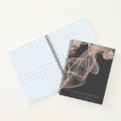 Abstracte hedendaagse roos gouden glitter pocket f notitieboek (Binnen)