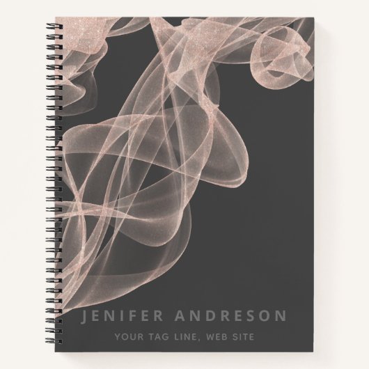 Abstracte hedendaagse roos gouden glitter pocket f notitieboek (Voorkant)