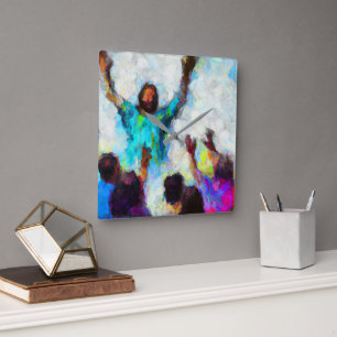 Abstracte Heer, we hebben u nu meer dan ooit nodig Vierkante Klok