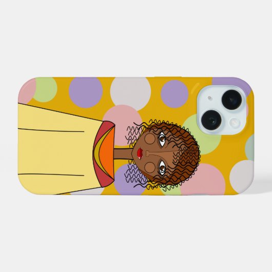 Abstracte hél iPhone 15 case (Achterkant horizontaal)