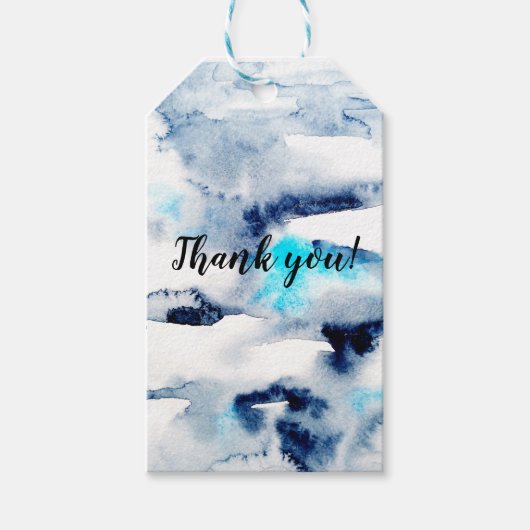 Abstracte heldere aquarel geschilderde label textu cadeaulabel (Voorkant)