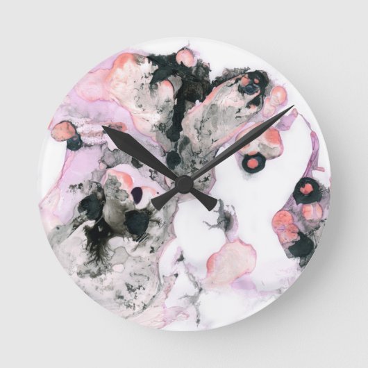 abstracte heldere aquarel ronde klok (Voorkant)