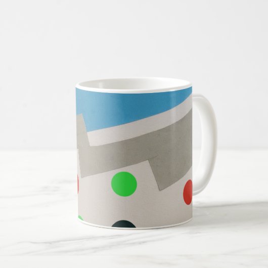 Abstracte heldere collage koffiemok (Voorkant rechts)