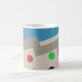 Abstracte heldere collage koffiemok (Center)
