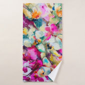 Abstracte heldere decoratieve achtergrond. Flo Badhanddoek (Badhanddoek)