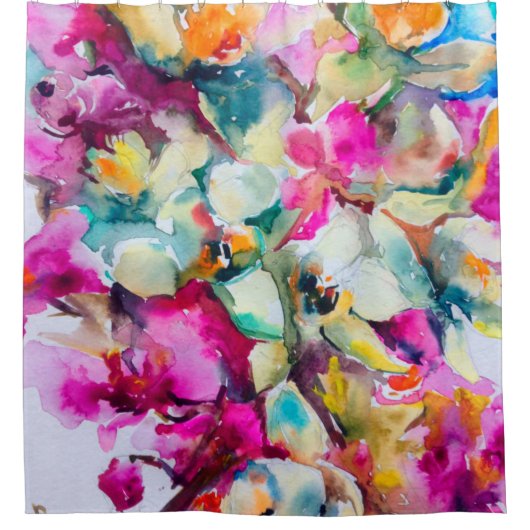 Abstracte heldere decoratieve achtergrond. Flo Douchegordijn (Voorkant)