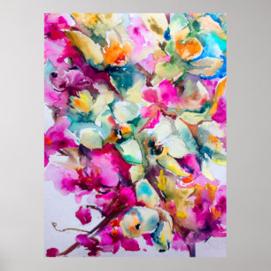 Abstracte heldere decoratieve achtergrond. Flo Poster