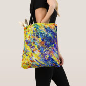 Abstracte heldere kleuren tote bag (Dichtbij)