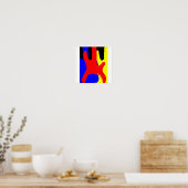 Abstracte, heldere kleuren voor bass Guitar schild Poster (Keuken)