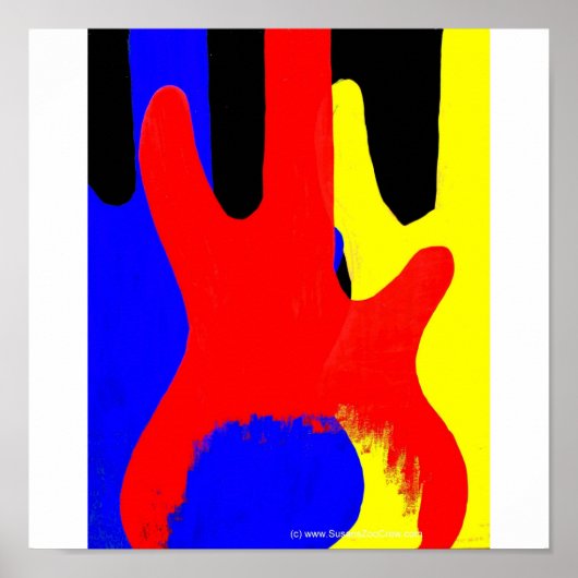 Abstracte, heldere kleuren voor bass Guitar schild Poster (Voorkant)