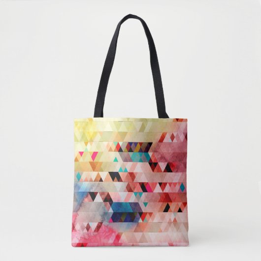 Abstracte heldere kleurrijke waterverf achtergrond tote bag (Voorkant)