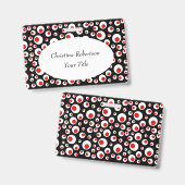 Abstracte heldere rode cirkels in witte cirkels zw badge (Voor- en achterkant)