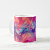 Abstracte heldere roze, multicolored achtergrond.  koffiemok (Voorkant links)
