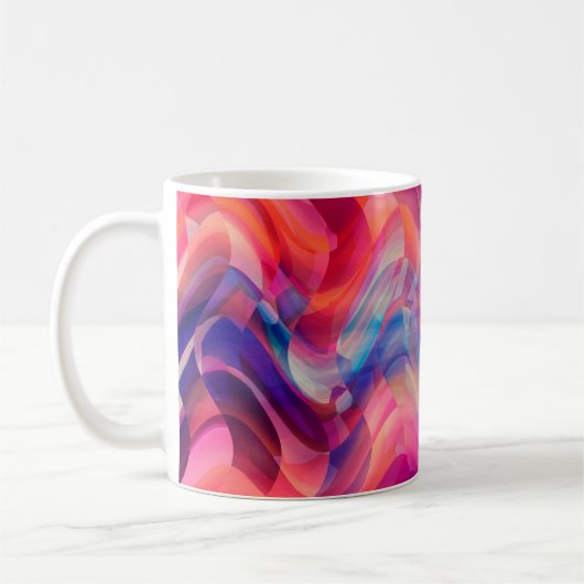 Abstracte heldere roze, multicolored achtergrond.  koffiemok (Links)