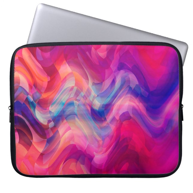 Abstracte heldere roze, multicolored achtergrond.  laptop sleeve (Voorkant)
