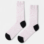  Abstracte Heldere Roze Polka Dots op Wit Sokken (Links)