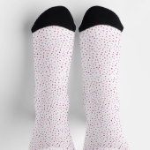  Abstracte Heldere Roze Polka Dots op Wit Sokken (Top)
