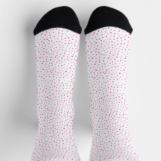  Abstracte Heldere Roze Polka Dots op Wit Sokken (Top)