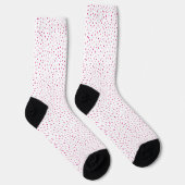  Abstracte Heldere Roze Polka Dots op Wit Sokken (Rechts)