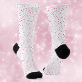  Abstracte Heldere Roze Polka Dots op Wit Sokken