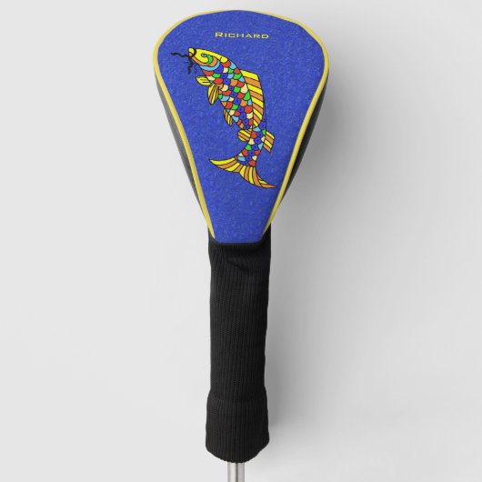 Abstracte heldere vet vis kleurrijke schubben golfheadcover (Voorkant)